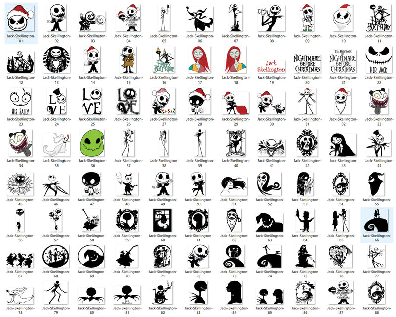 600+ Jack Skellington SVG Bundle, Skelleton SVG, Halloween SVG, Cartoon svg, png, dxf, eps digital file