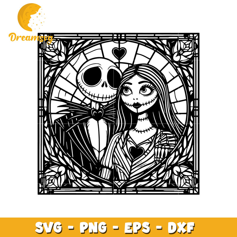 Jack and Sally Skellington couple svg, nightmare before christmas svg