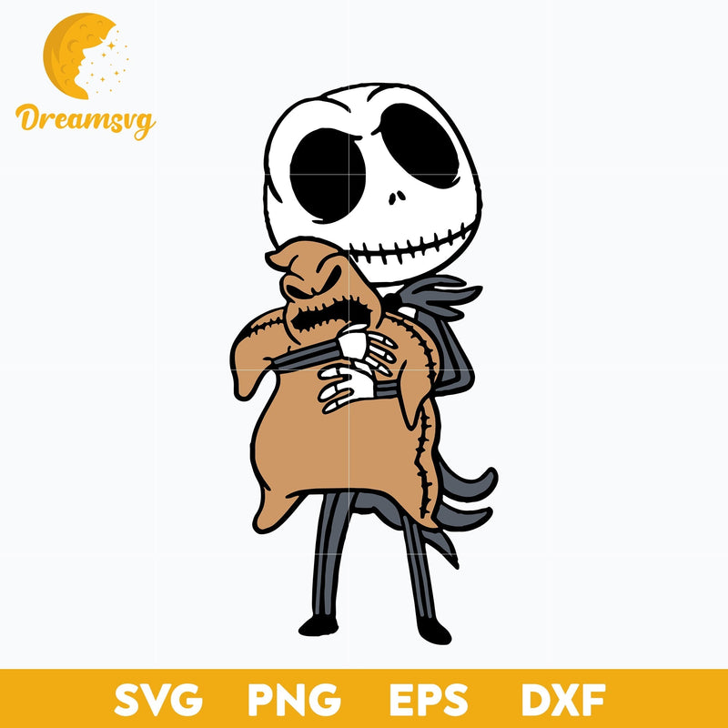 Jack holding Oogie Boogie svg, Halloween svg, png, dxf, eps digital file.