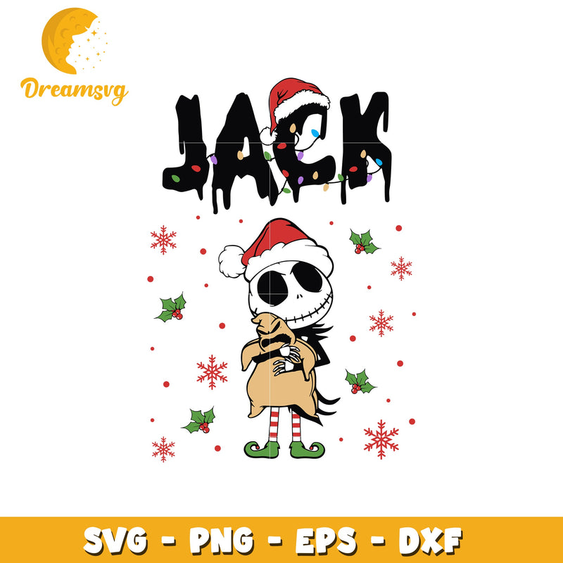 Jack skeleton santa hat svg, nightmare before christmas svg, christmas svg