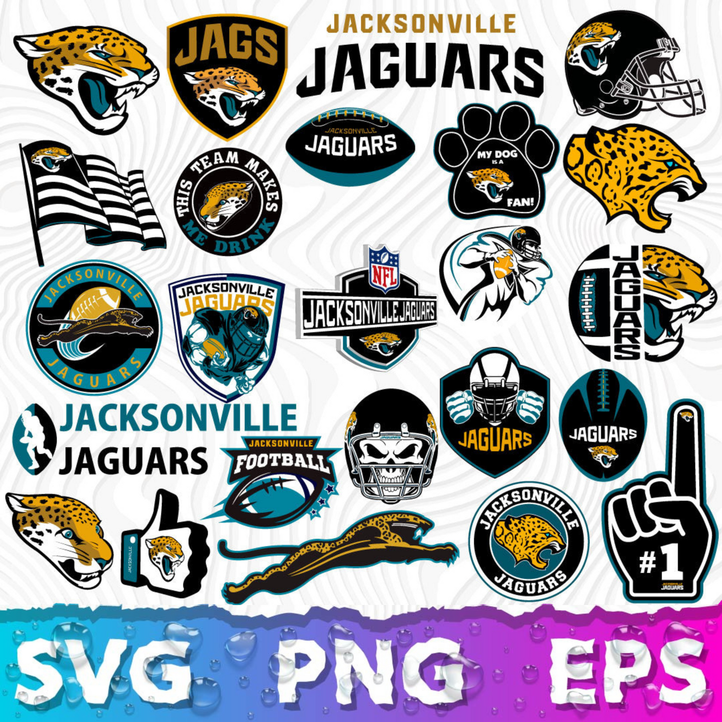 Jacksonville Jaguars Logo SVG, Jacksonville Jaguars PNG Logo Transparent, SVG Cut Files For Cricut / Silhouette