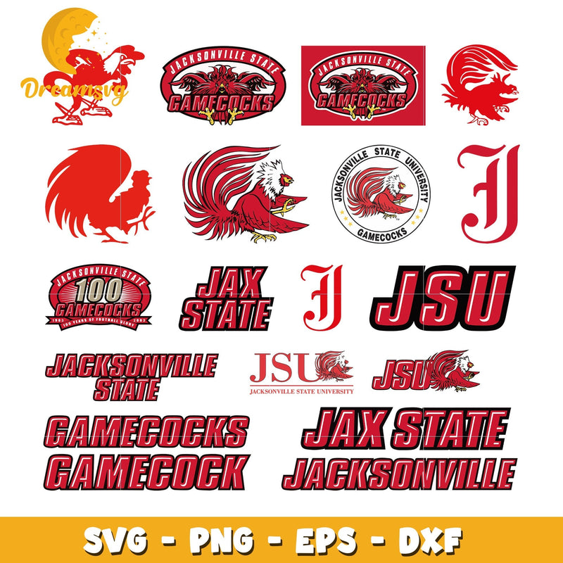 Jacksonville state gamecocks logo ncaa bundle svg, jacksonville state gamecocks svg