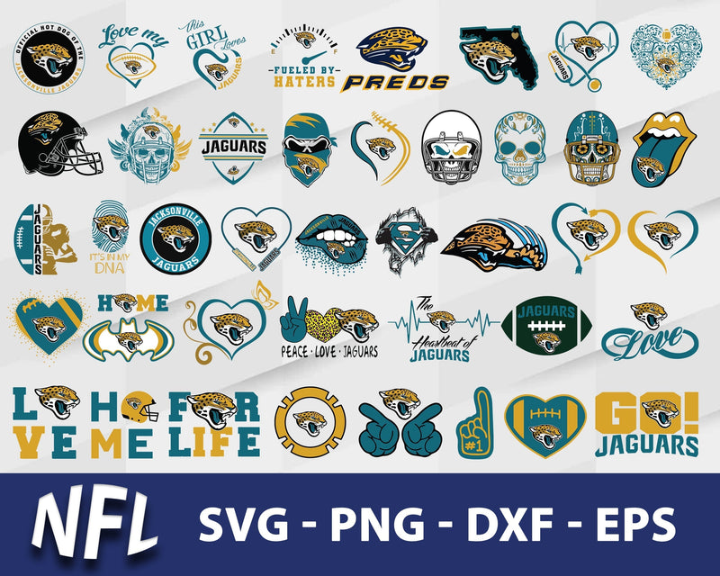 Jacksonville Jaguars Svg Bundle, Jacksonville Jaguars Svg, Sport Svg, Nfl Svg, Png, Dxf, Eps Digital File.