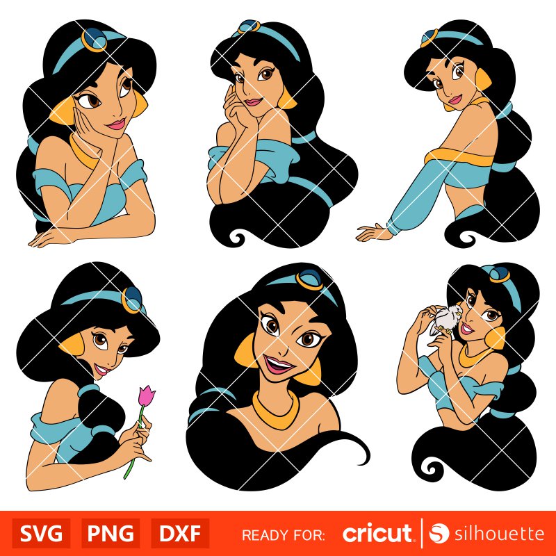 Jasmine SVG Bundle, Aladdin Svg, Princess Svg, Disney Svg, Cricut, Silhouette Vector Cut File