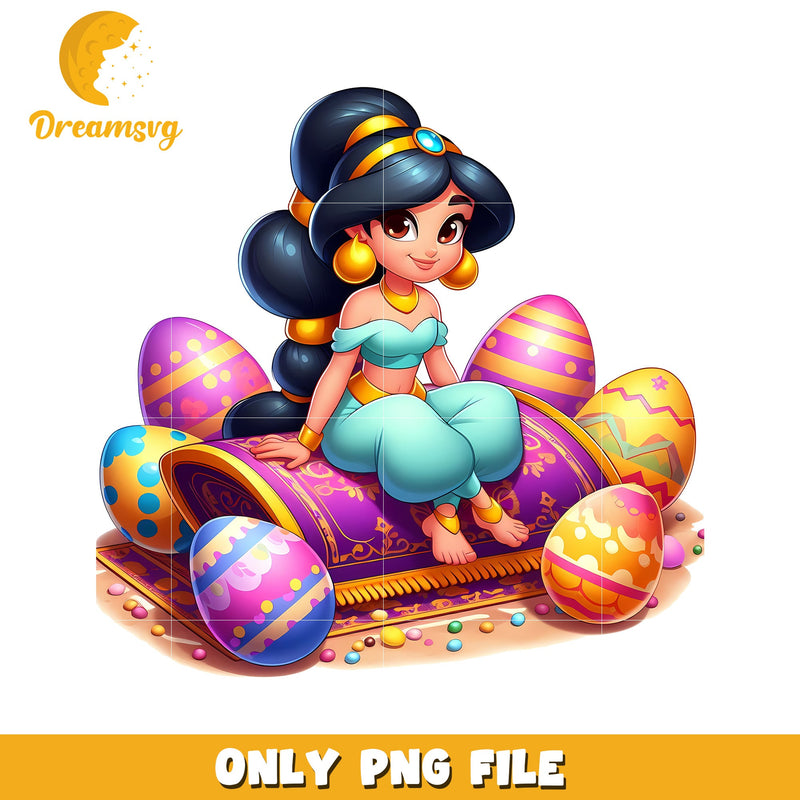 Jasmin on easter day png, disney princess png, easter eggs png