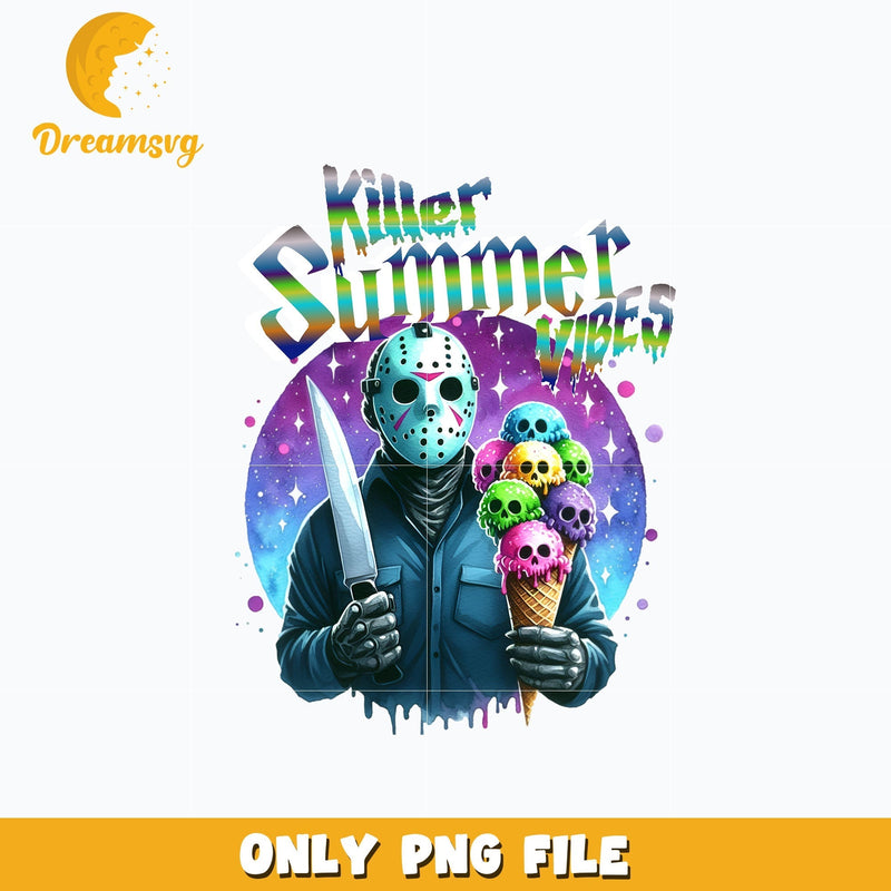 killer summer vibes Jason Voorhees halloween png, instant download