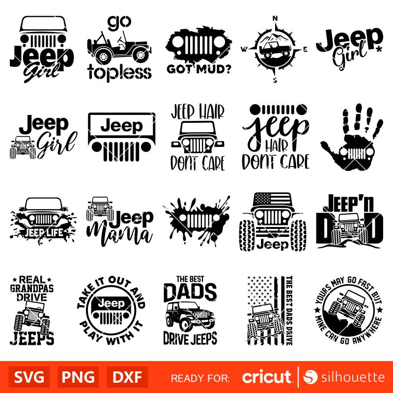 Jeep Svg Bundle, Jeep Svg, Jeep Mama Svg, Jeep Dad Svg, Cricut, Silhouette Cut Files