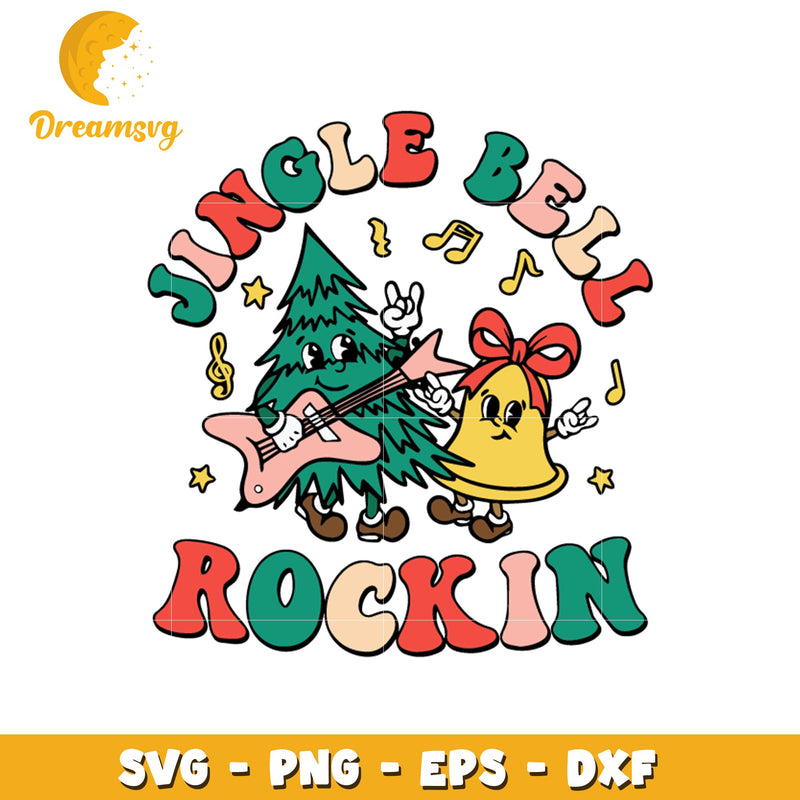 Jingle bell rock in svg, Jingle bell svg, christmas tree svg