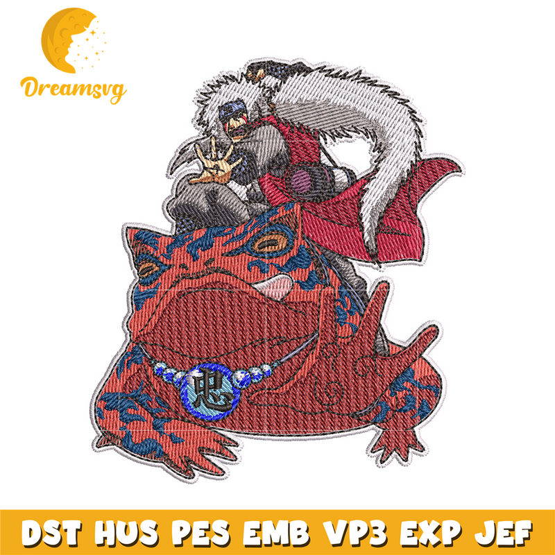 Jiraiya frog embroidery design