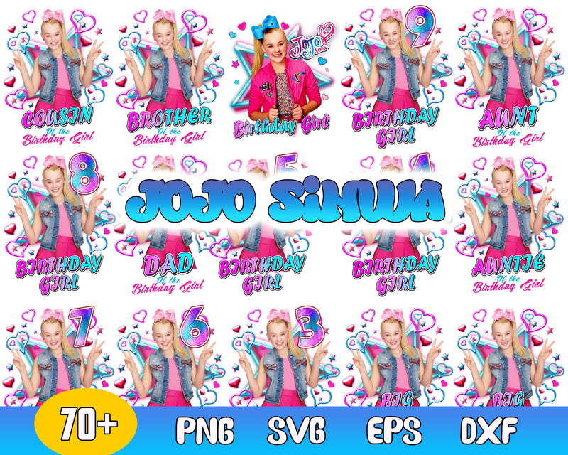 35 Jojo Siwa bundle svg, png, Jojo Siwa svg, files for cricut, Jojo Siwa svg clipart, Bundle designs, digital download.