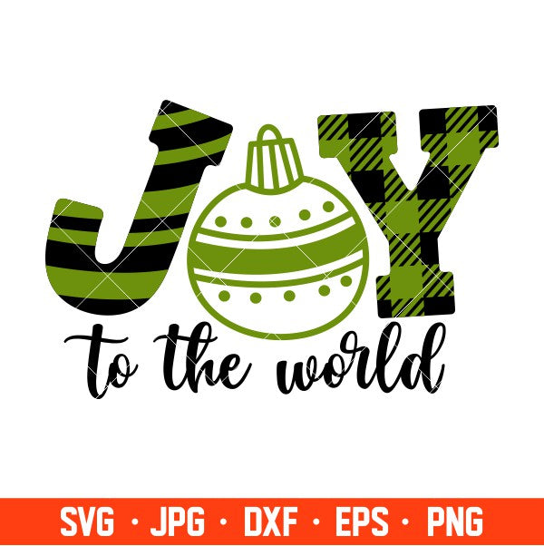 Joy To The World Svg, Buffalo Plaid Svg, Merry Christmas Svg, Cricut, Silhouette Vector Cut File