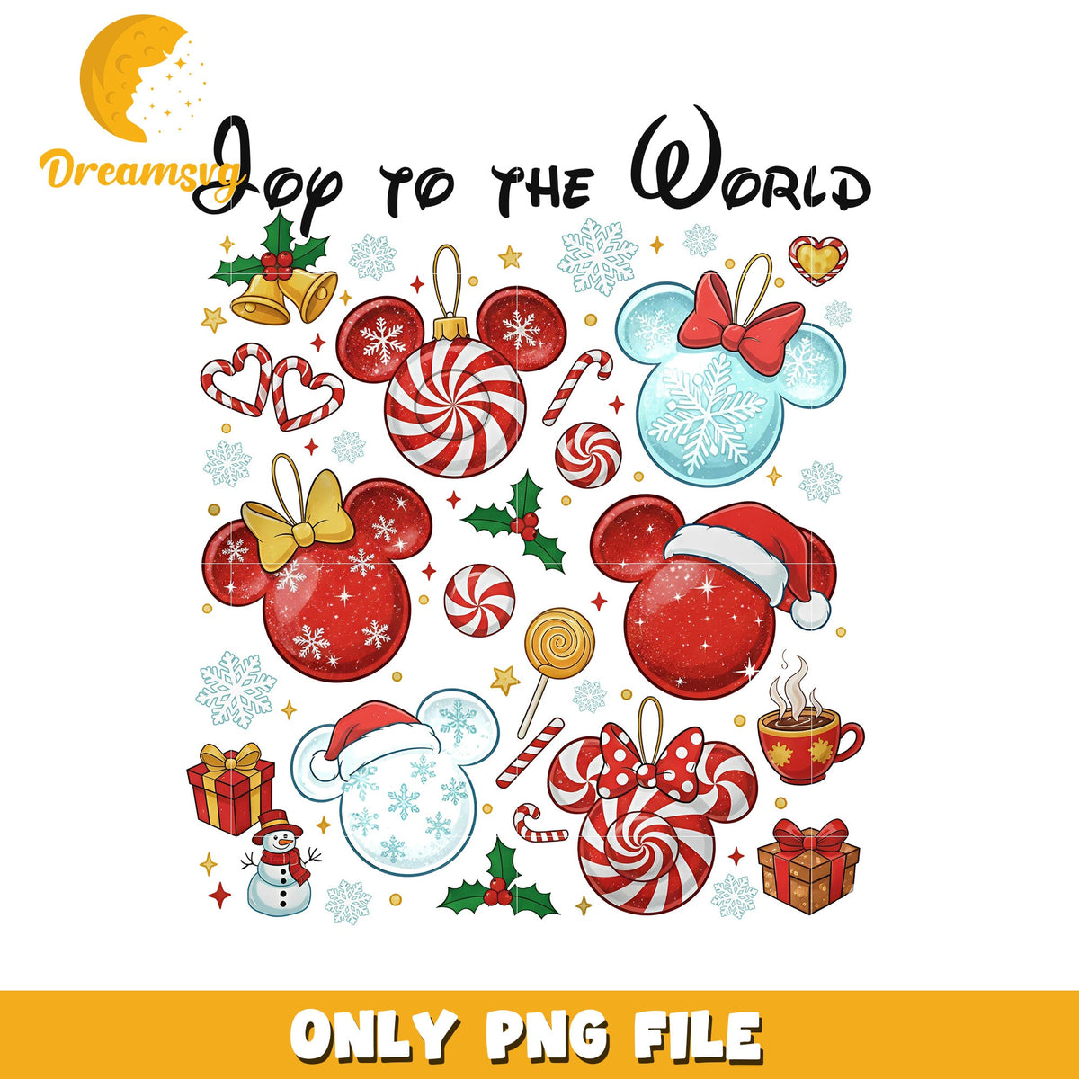 Joy to the World png, white christmas png, cartoon png