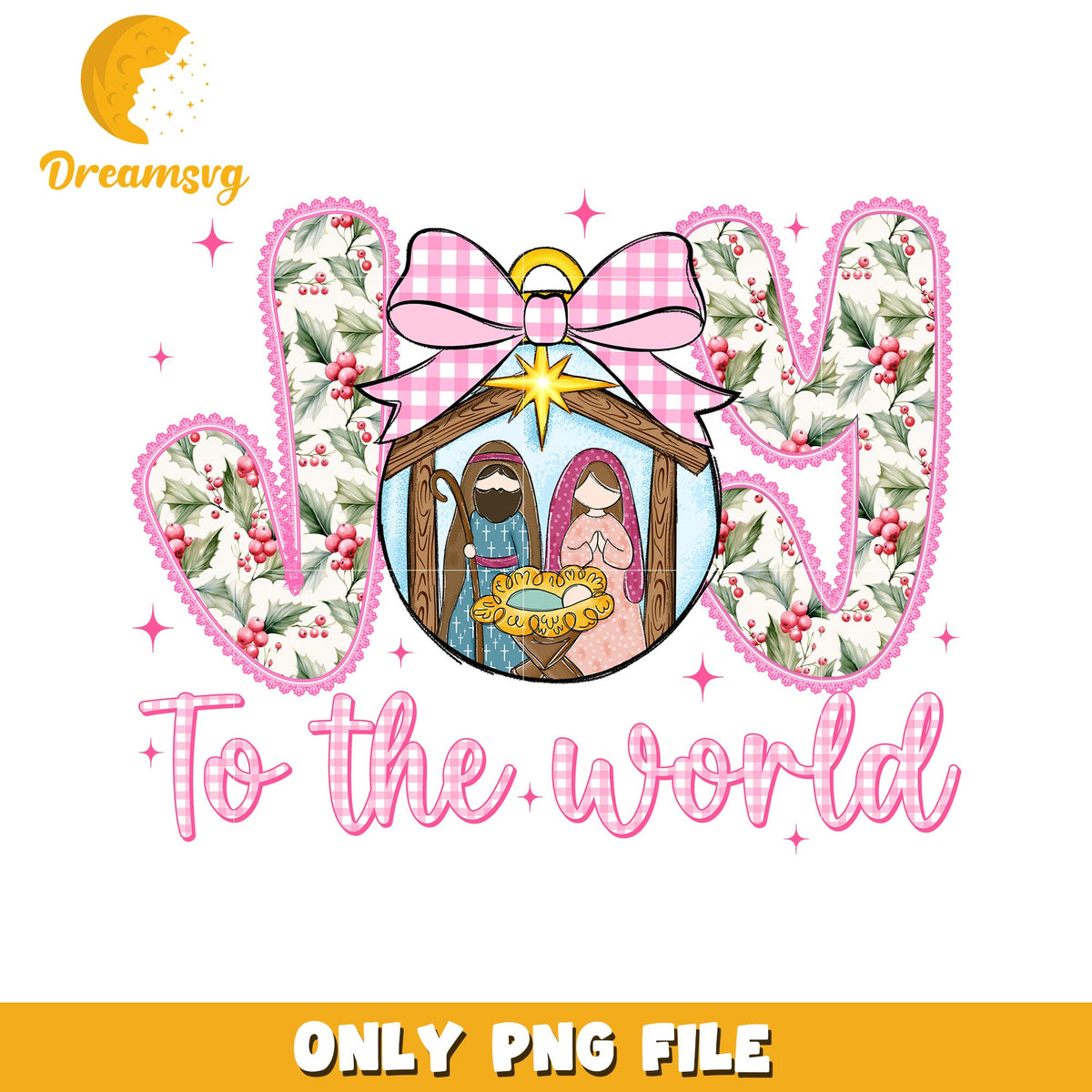 Joy to the world design png, white christmas png, cartoon png