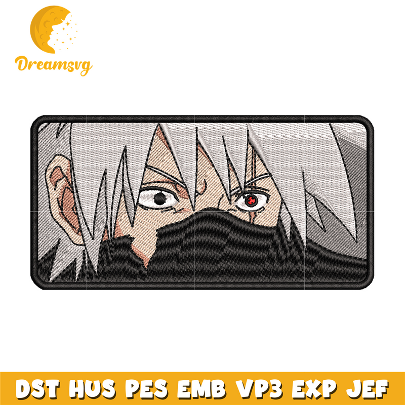 Kakashi angry embroidery design