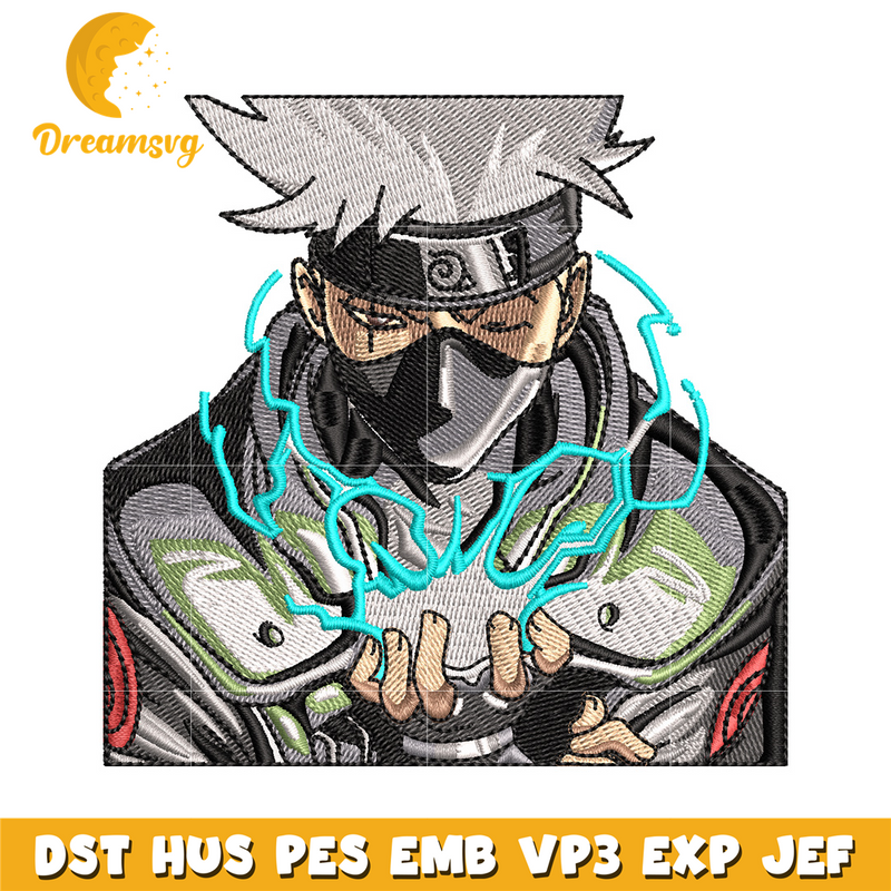 Kakashi chidori embroidery design