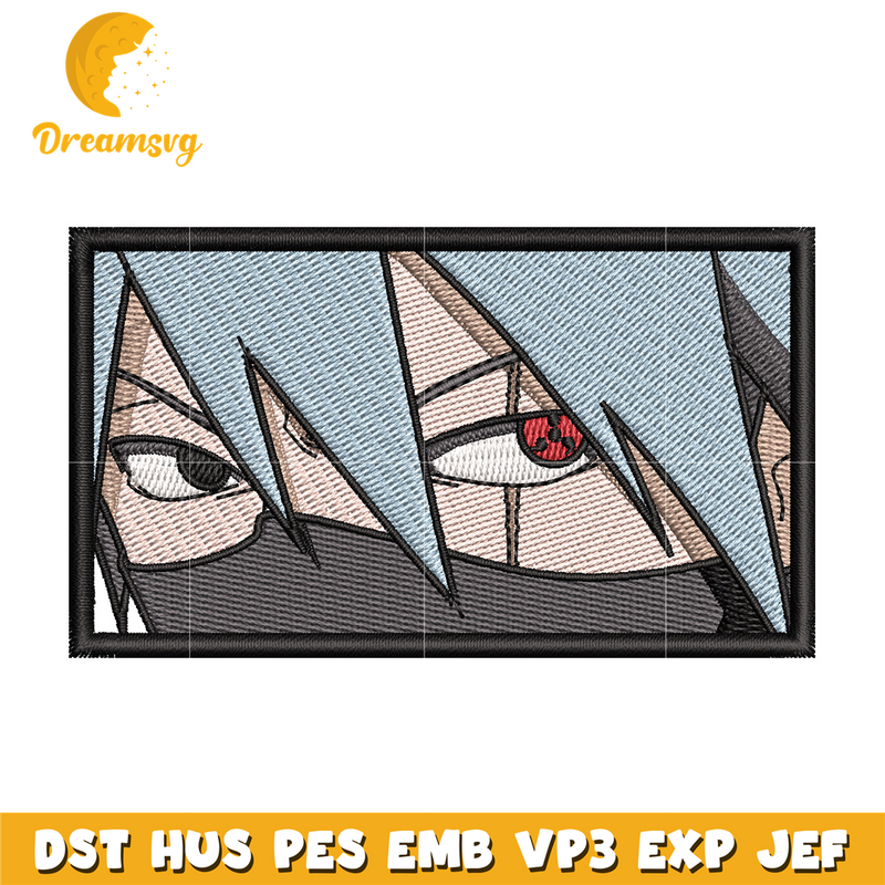 Kakashi eyes embroidery design, Naruto embroidery