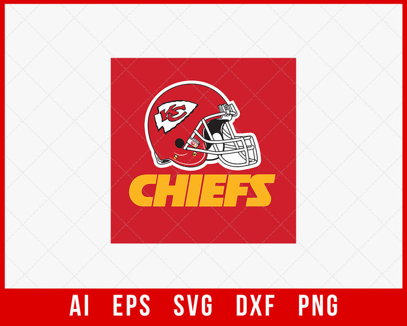 Kansas City Chiefs Helmet Clipart SVG File for Cricut Maker and Silhouette Cameo Digital Download