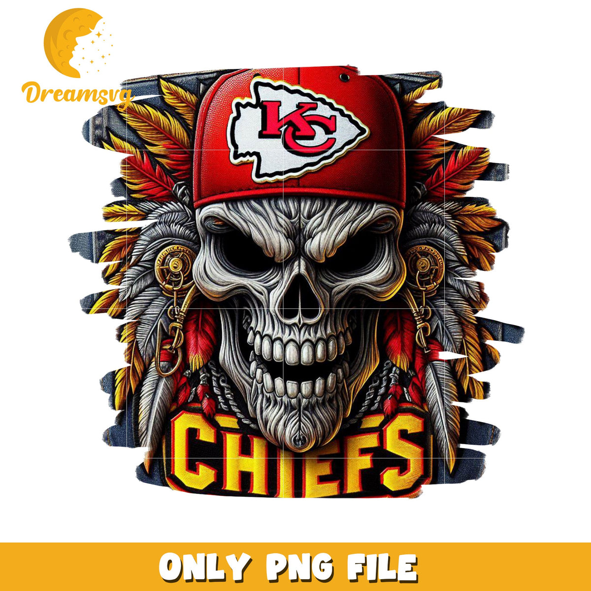 Kansas City Chiefs Skull Design PNG Download File