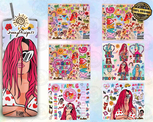 5+ Karol New Album 20oz Tumbler Wrap PNG Bundle, Mañana Será Bonito 20oz Bundle, Manana Sera Bonito Tumbler Wrap Png