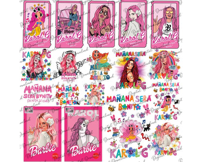 Bundle Karol G New Album Cover manana sera bonito bichota png, Instant download