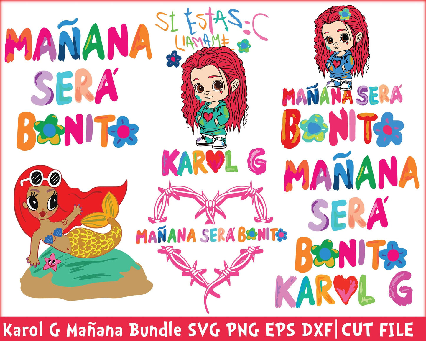 Karol g bundle, Karol mañana será bonito SVG, Karol g mañana sera bonito sublimation, mañana sera bonito png eps dxf, Digital File