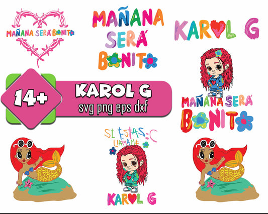 14+ Karol G bundle, Karol mañana será bonito SVG, Karol g mañana sera bonito sublimation, mañana png eps dxf, Digital File