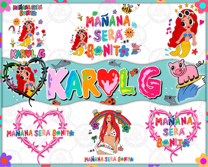 Karol g PNG bundle, Karol mañana será bonito png, Karol g mañana sera bonito sublimation, mañana sera bonito Digital File