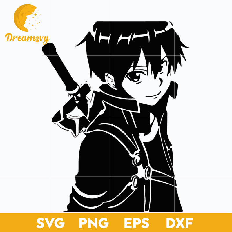 Kazuto Kirigaya Svg, Kazuto Narusaka Svg, Sword Art Online Svg, Sword Svg, Anime Svg, png, eps, dxf digital download.