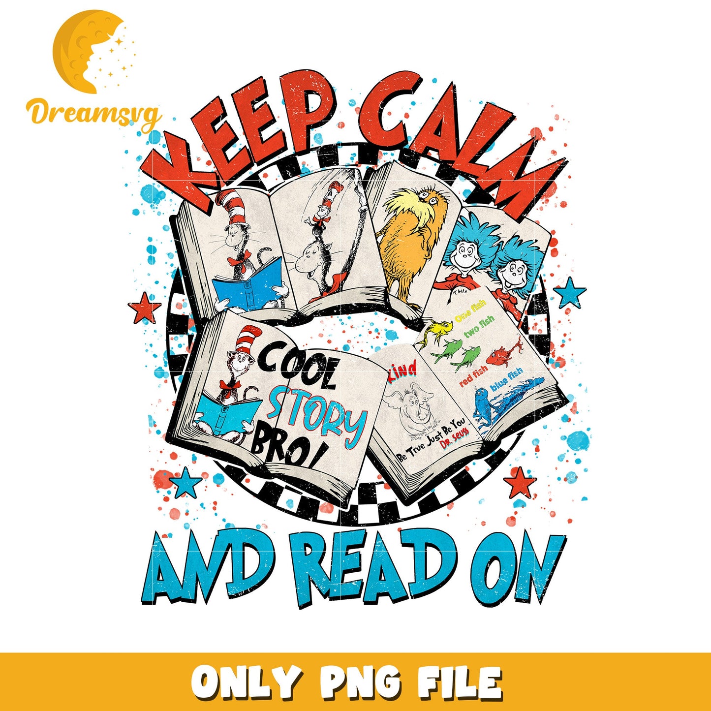 Keep Calm and Read On Cool Story Bro PNG Artwork Design