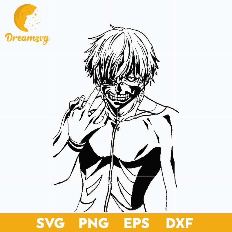 Ken Kaneki Svg, Tokyo Ghoul Svg, Japanese Svg, Cartoon Svg, Anime Svg, png, eps, dxf digital download.