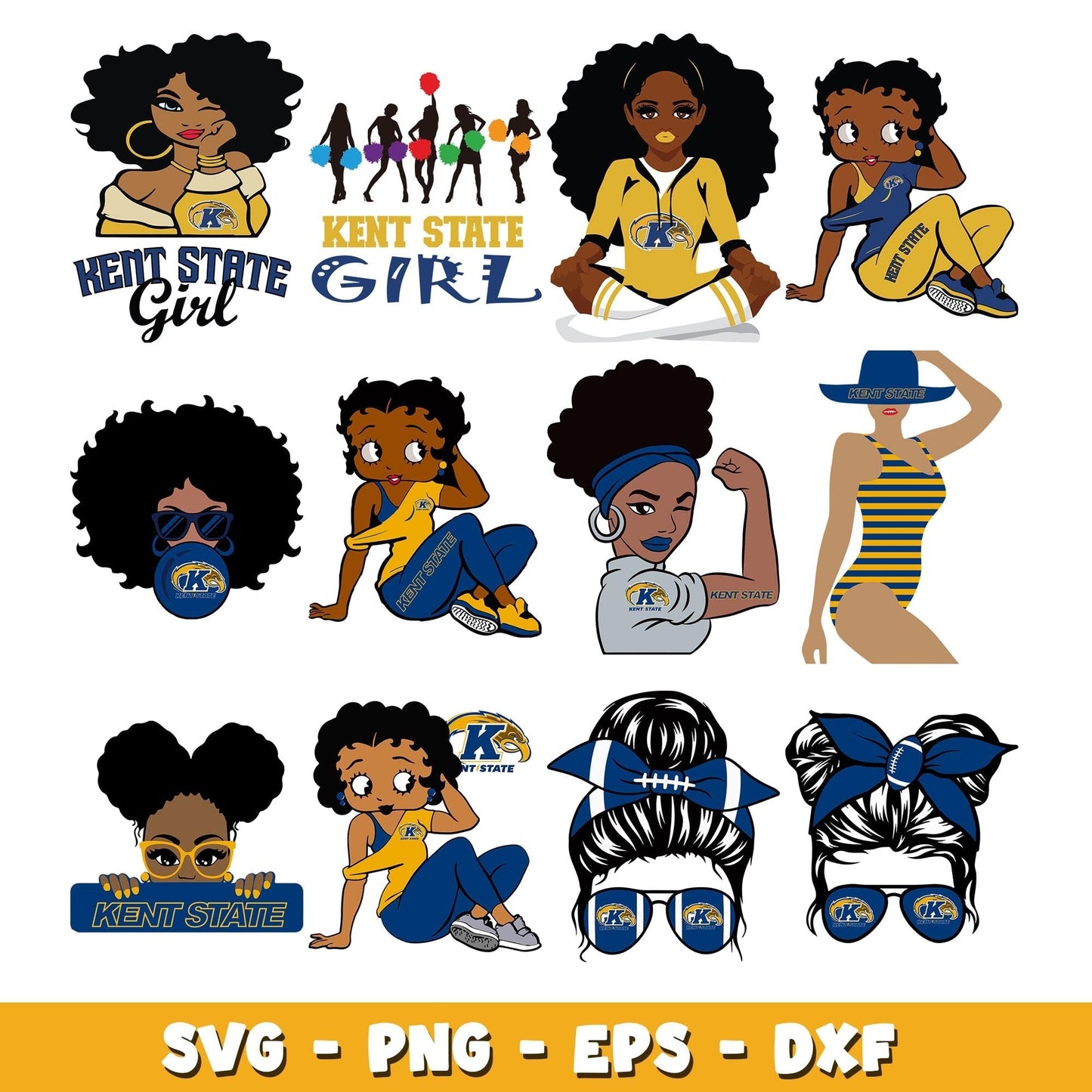 Kent State girl Bundle svg, Kent State logo svg, ncaa svg