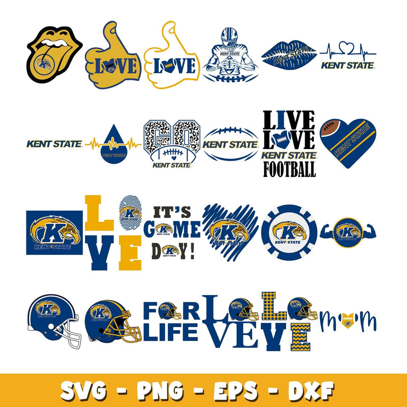 Kent State love Bundle svg, Kent State logo svg, ncaa svg