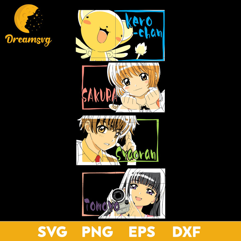 Kero Chan Svg, Sakura Svg, Li Syaoran Svg, Tomoro Svg,  Anime Lover Svg, Anime Gift Svg, Anime Svg, png, eps, dxf digital download.