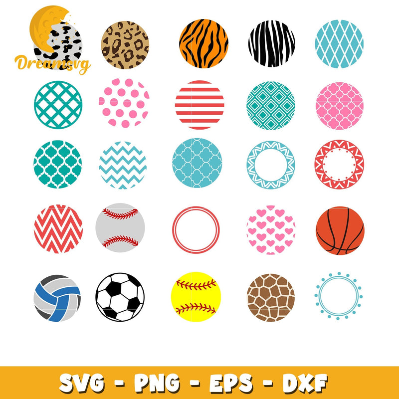 Keychain Round Circle Patterns bundle svg, vintage svg