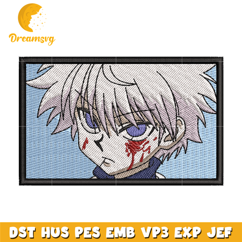 Killua angry embroidery design