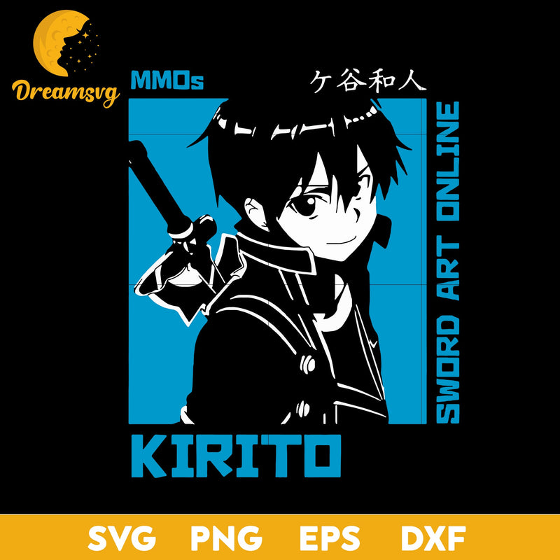 Kirito Svg, Sword Art Online Svg, Kirigaya Kazuto Svg, Kirito Anime Svg, Anime Gift Svg, Anime Svg, png, eps, dxf digital download.