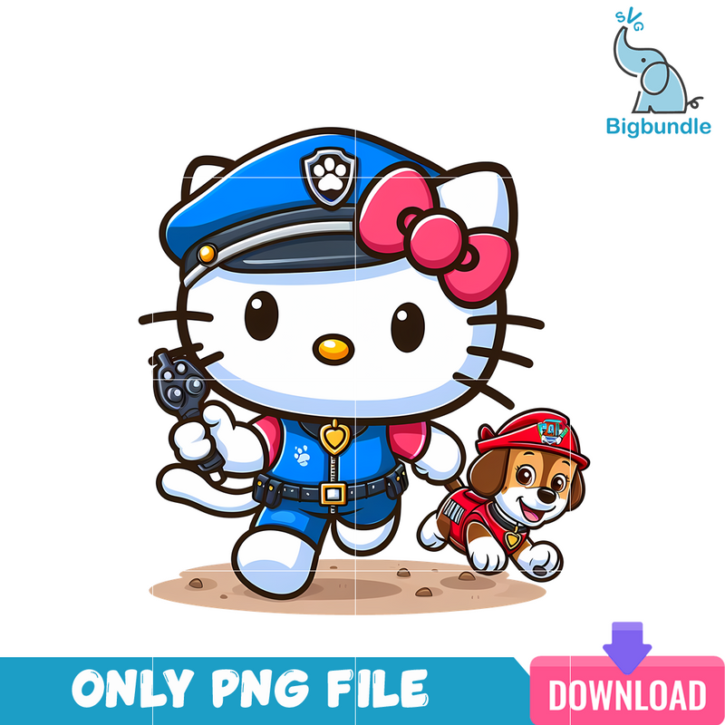 Paw Patrol Police Hello Kitty PNG