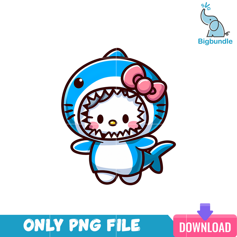 Cute Shark Hello Kitty PNG