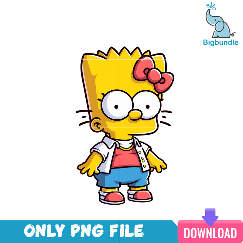 Simson Bart Hello Kitty PNG