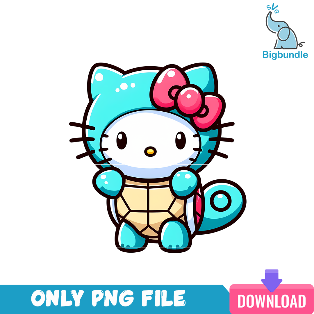 Turtle Pokemon Hello Kitty PNG