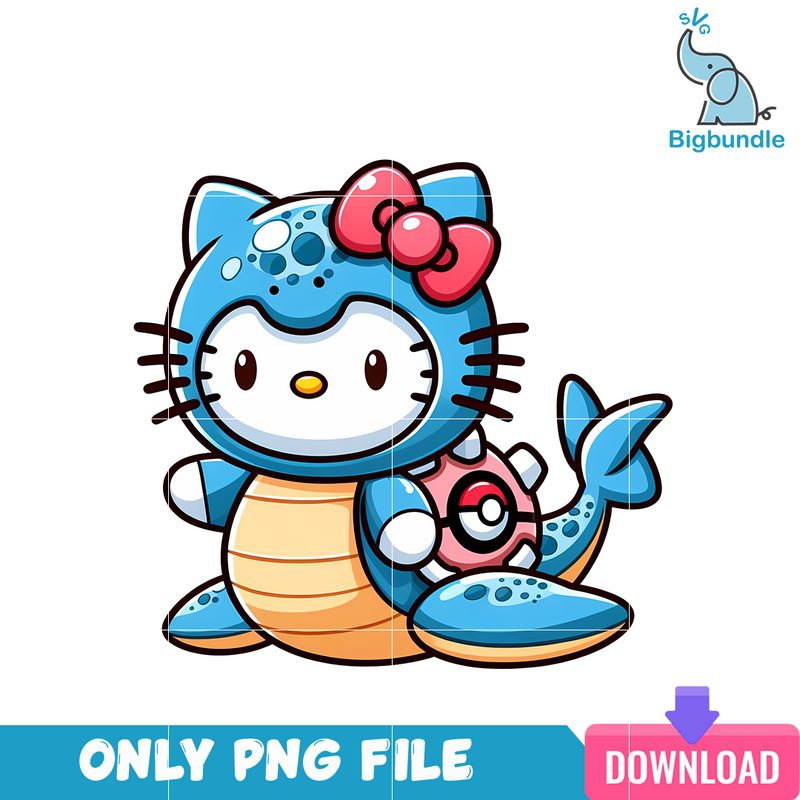 Blue Pokemon Hello Kitty PNG