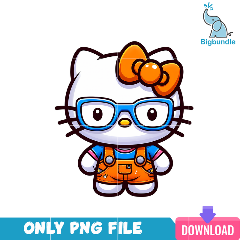 Cute Orange Hello Kitty PNG