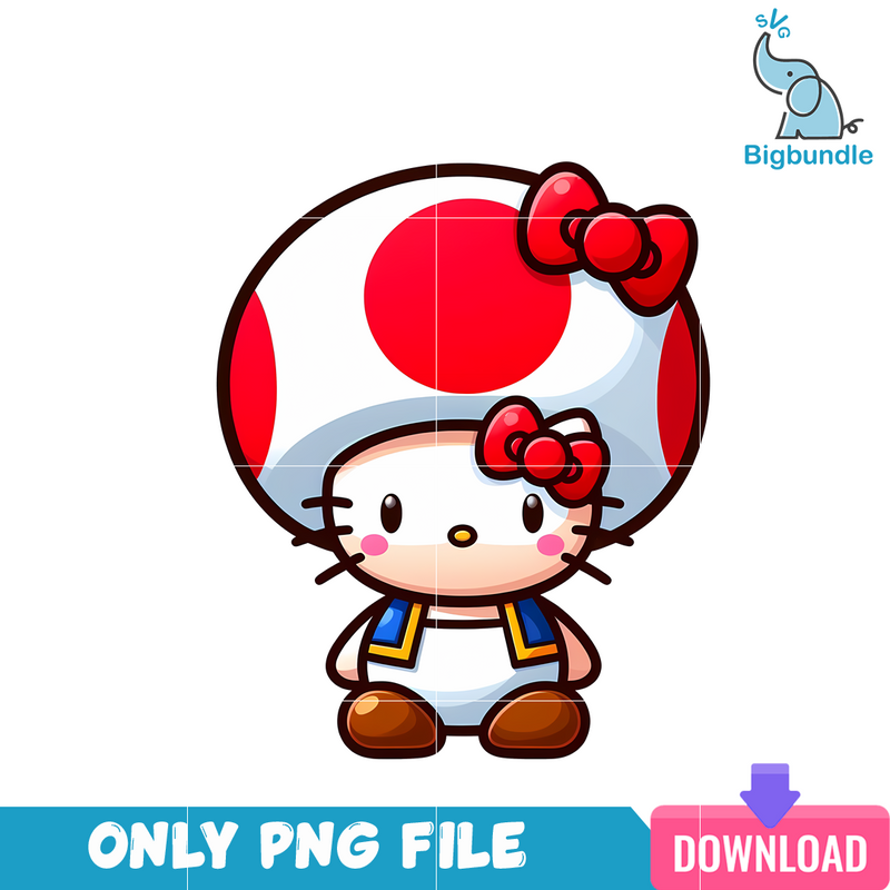 Toad Mario Hello Kitty PNG