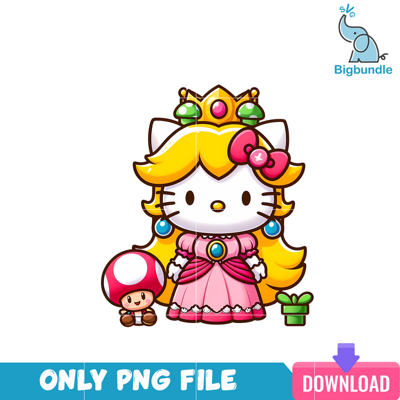 Princess Peach Hello Kitty PNG