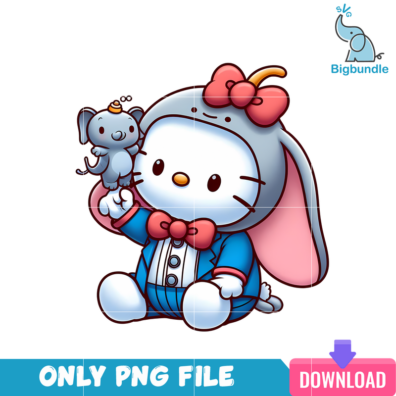 Cute Elephant Hello Kitty PNG