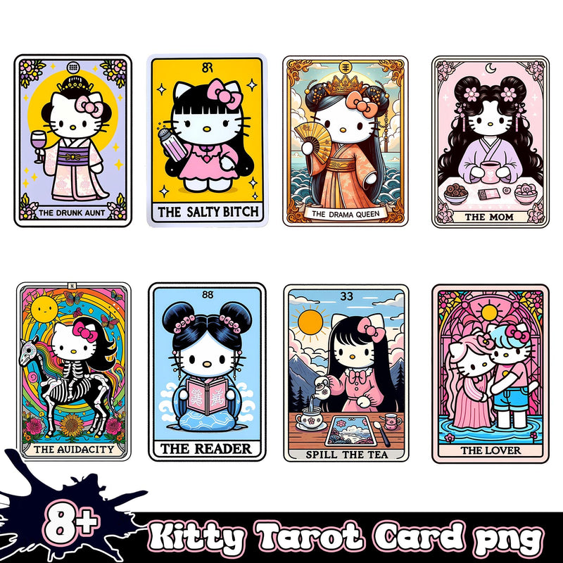 Kitty Tarot Card Bundle 8+ PNG