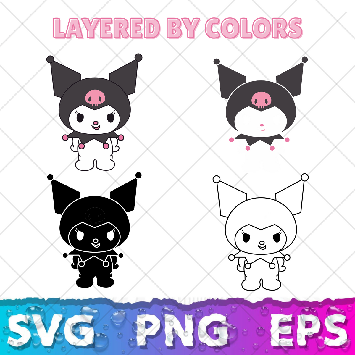 Kuromi Clipart Bundle - Kuromi SVG Cut Files for Cricut / Silhouette, PNG Files | Digital Download