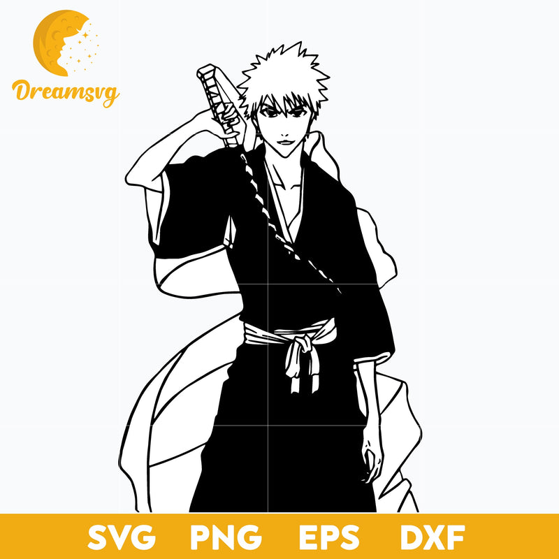 Kurosaki Ichigo Svg, Bleach Svg, Bleach Anime Svg, Manga Svg,  Japanese Characters Svg, Anime Svg, png, eps, dxf digital download.