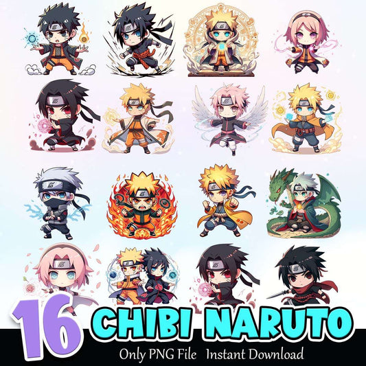 Chibi Naruto PNG Bundle Sublimation Instant Download