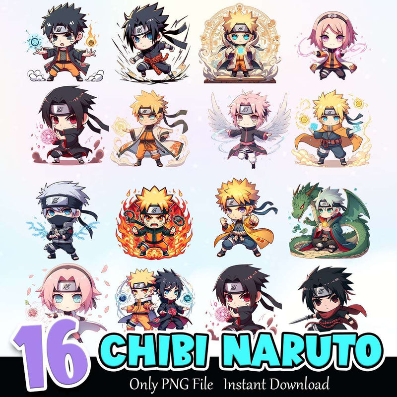 Chibi Naruto PNG Bundle Sublimation Instant Download